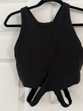 Athleta Black Criss Cross Longline Sport Bra